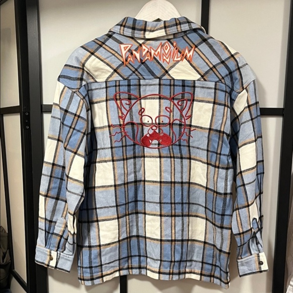 Disney Turning Red Pandamonium Plaid Flannel Shirt Jacket Medium